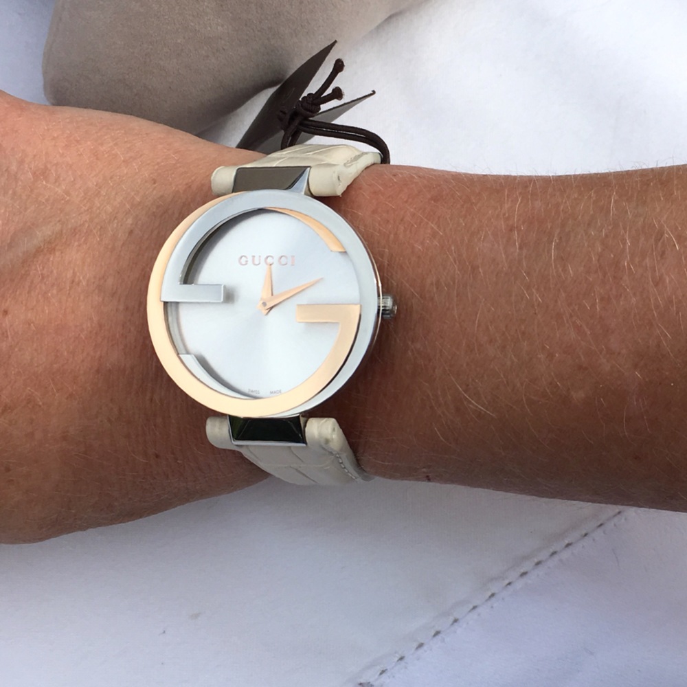 🆕 GUCCI 18k GOLD INTERLOCKING G WATCH